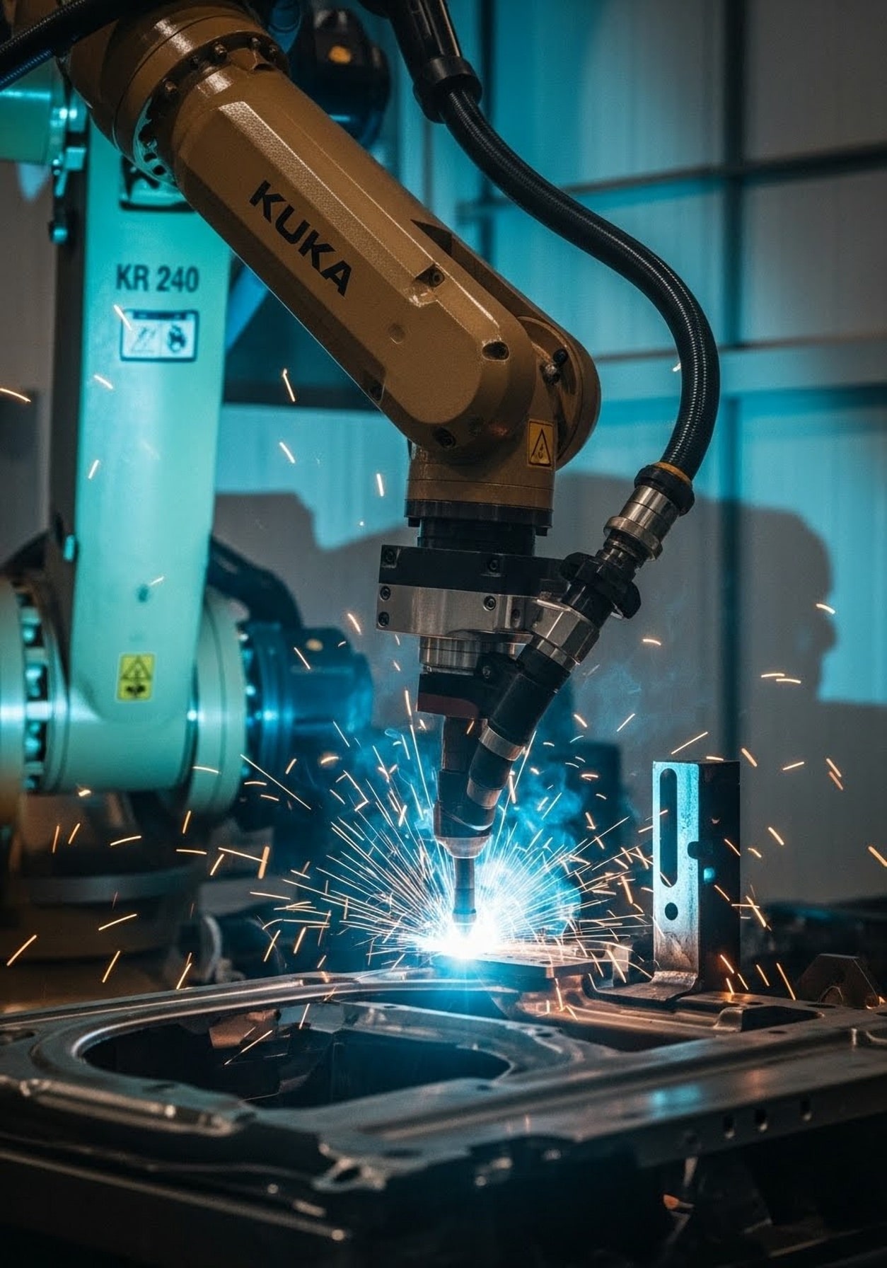 Welding robot in action